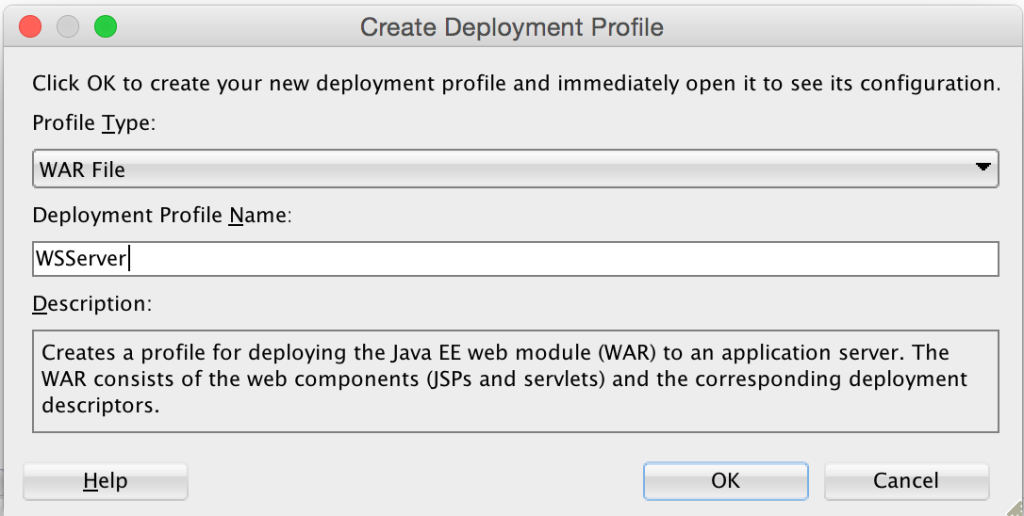 Creating the deployment profile